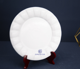 Platos de cerámica de porcelana para cena redondos de lujo con muestra gratuita OEM ODM de diseño de mármol de fábrica de China