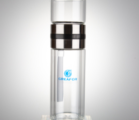 Botella de infusor de té separada Botella de té de doble pared con alto contenido de borosilicato