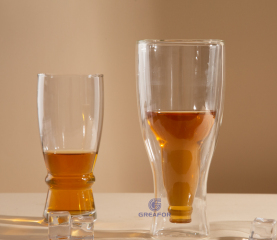Venta caliente de vaso de cerveza de doble pared con logotipo personalizado
