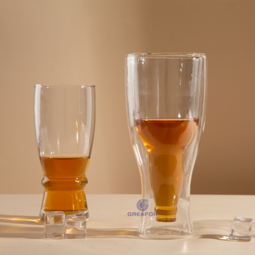 Venta caliente de vaso de cerveza de doble pared con logotipo personalizado