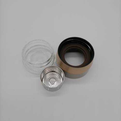 Botella de agua de vidrio con alto contenido de borosilicato Botellas de vidrio con infusor de té con logotipo personalizado