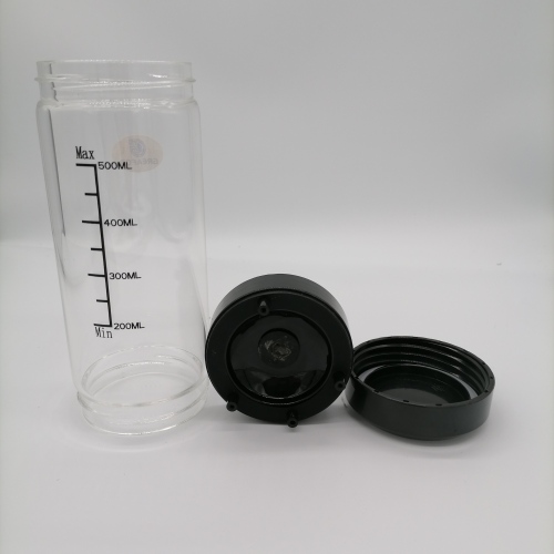Botella de agua de vidrio de borosilicato de doble pared OEM 