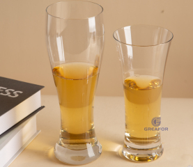 P8212 recién llegado Vaso para beber Vaso de vidrio para cerveza transparente